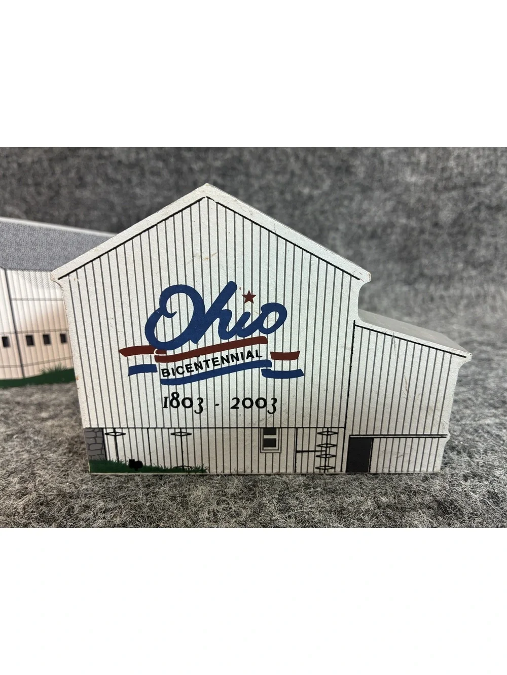 2 Ohio Bicentennial Barn Wooden Collectible 2003 Cats Meow